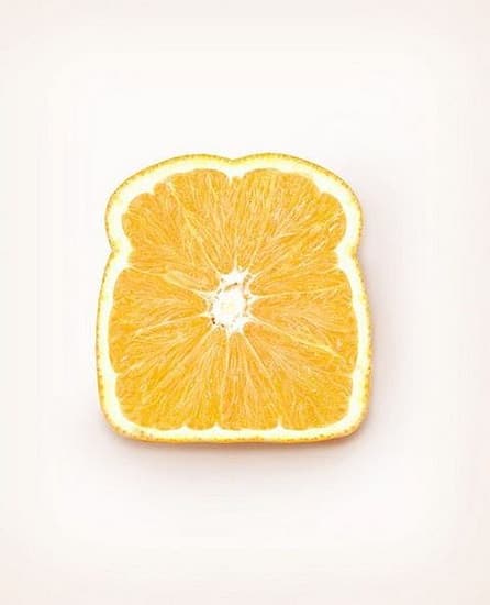 slice of bread made from orange