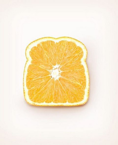 slice of bread made from orange