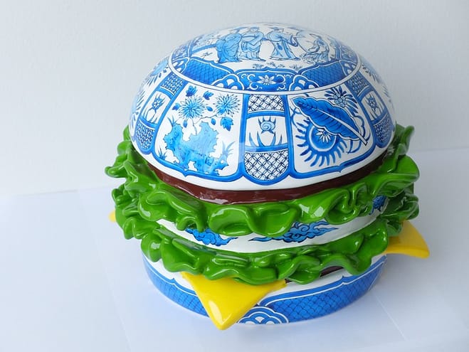 Burger artwork made from resin